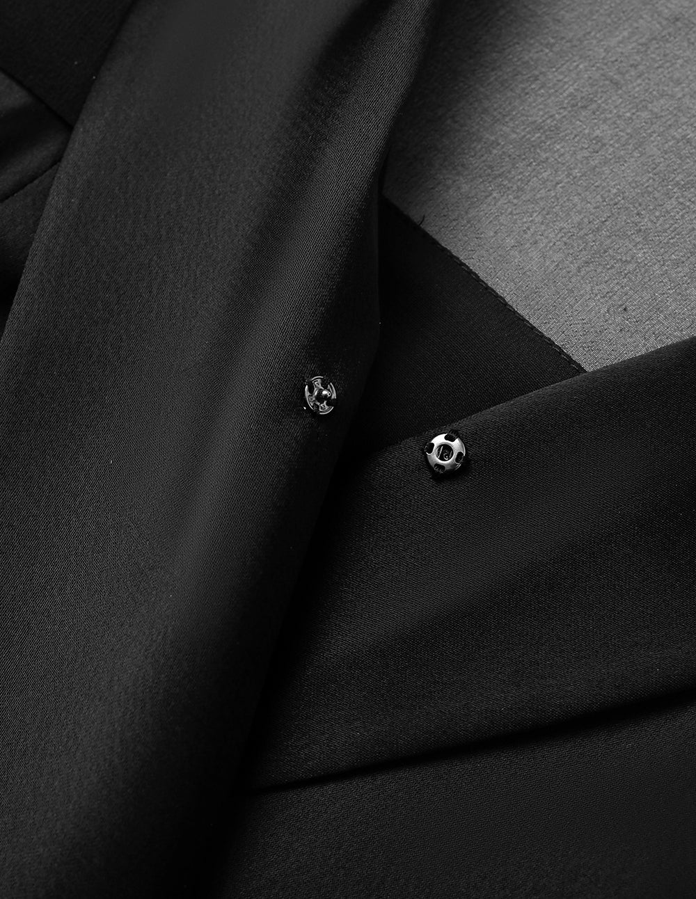 MARYLING Peaked Lapel Long Sleeve Wrap Midi Dress