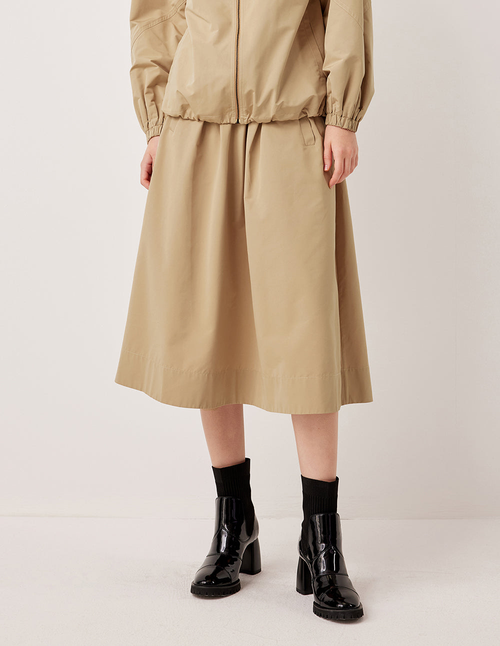 MARYLING Elastic Drawstring A-Line Skirt