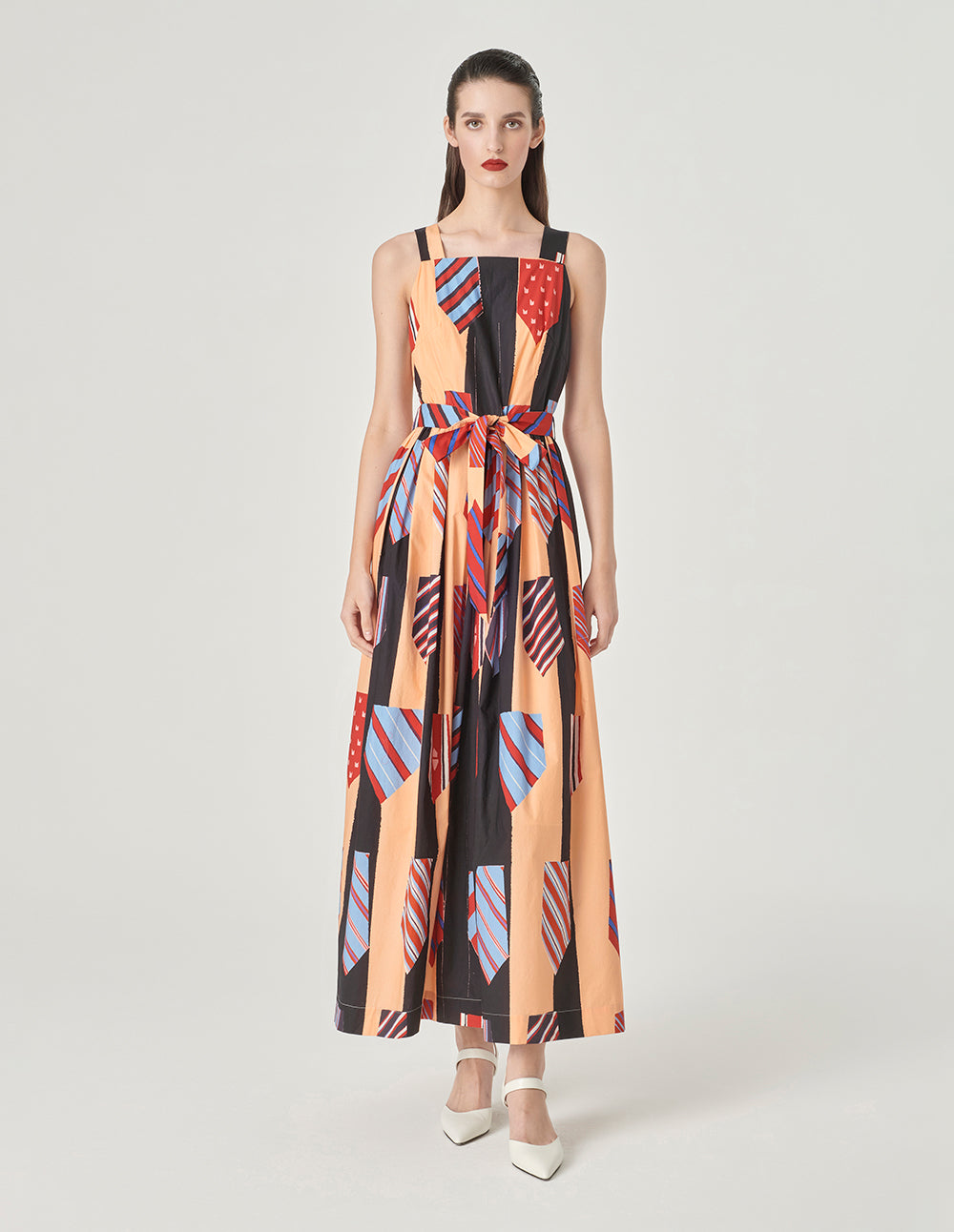 MARYLING H-Shaped Vest Printed Dress