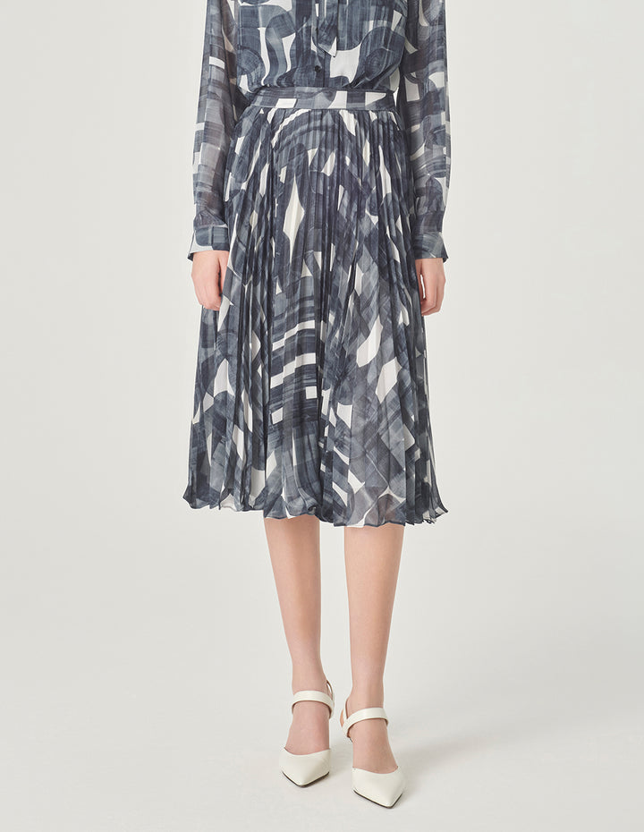 MARYLING Printed Sun Pleated Skirt