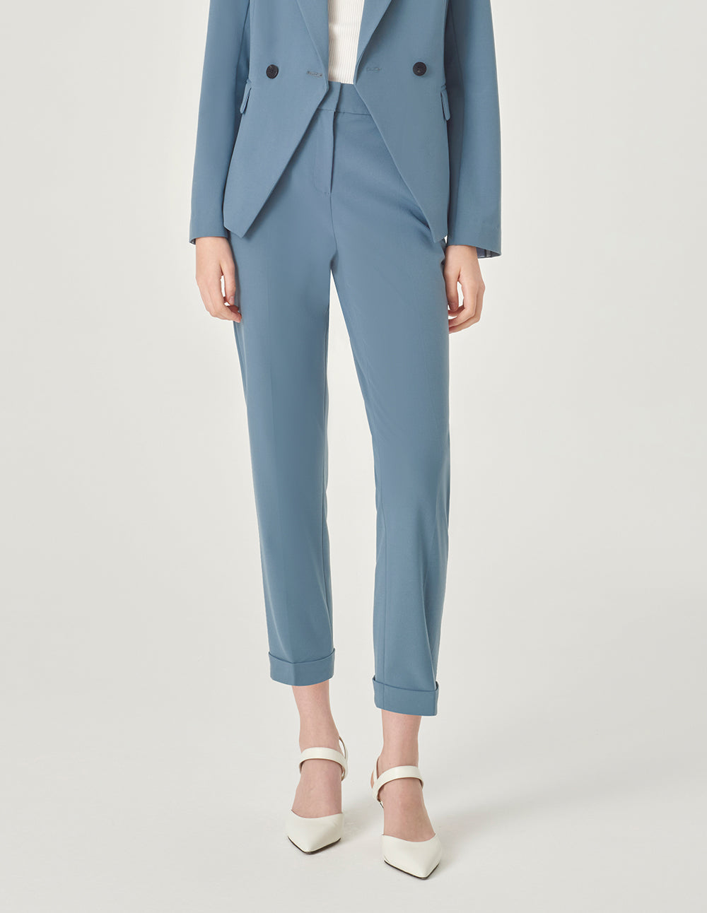 MARYLING Cuffed Embellished Suit Trousers