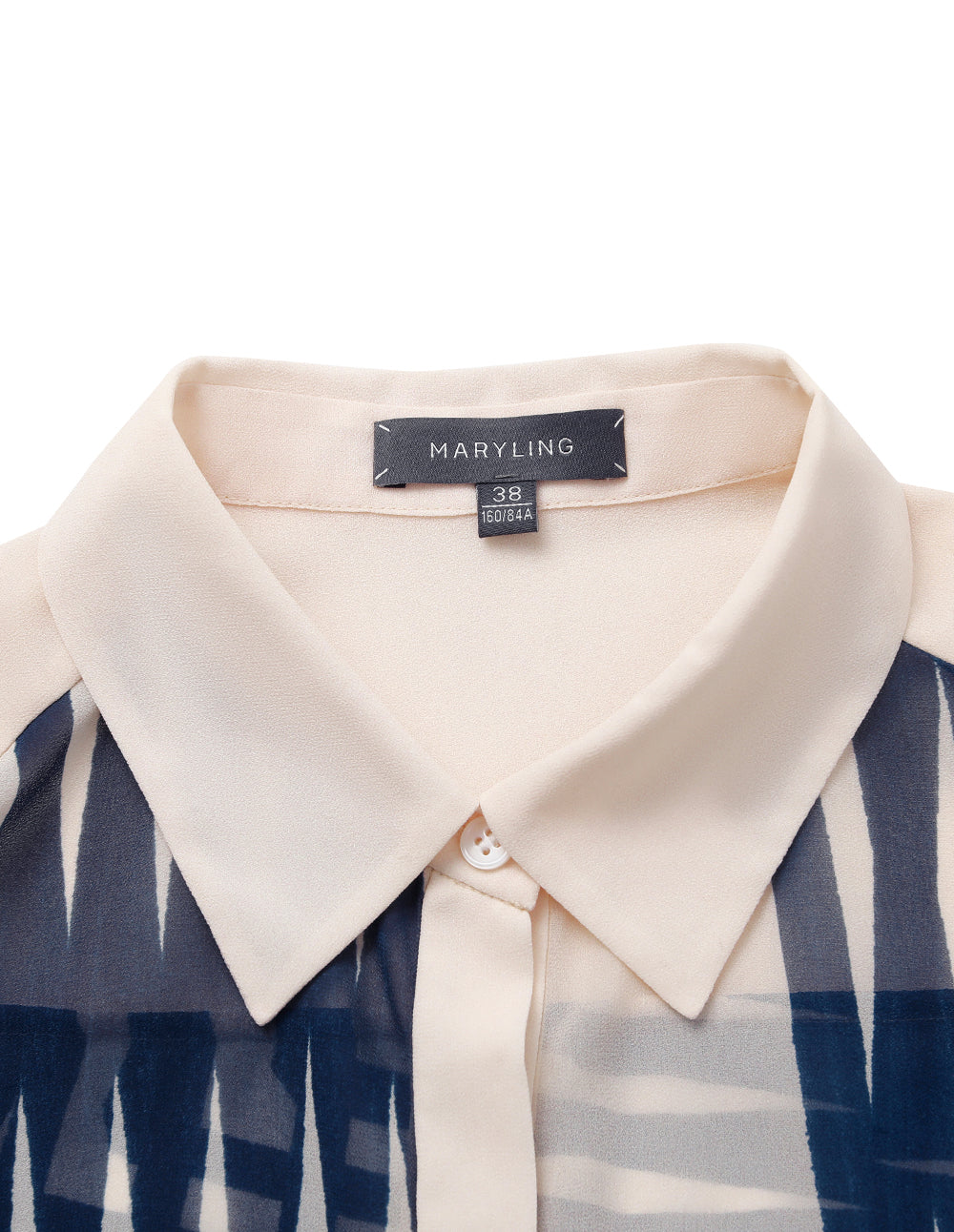 MARYLING Long Sleeve Silk Striped Print Blouse