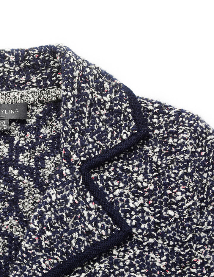 MARYLING Lapel Long Sleeve Wool Knitted Cardigan