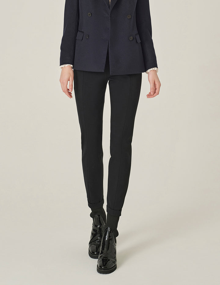 MARYLING Black Classic Slim Straight Pants