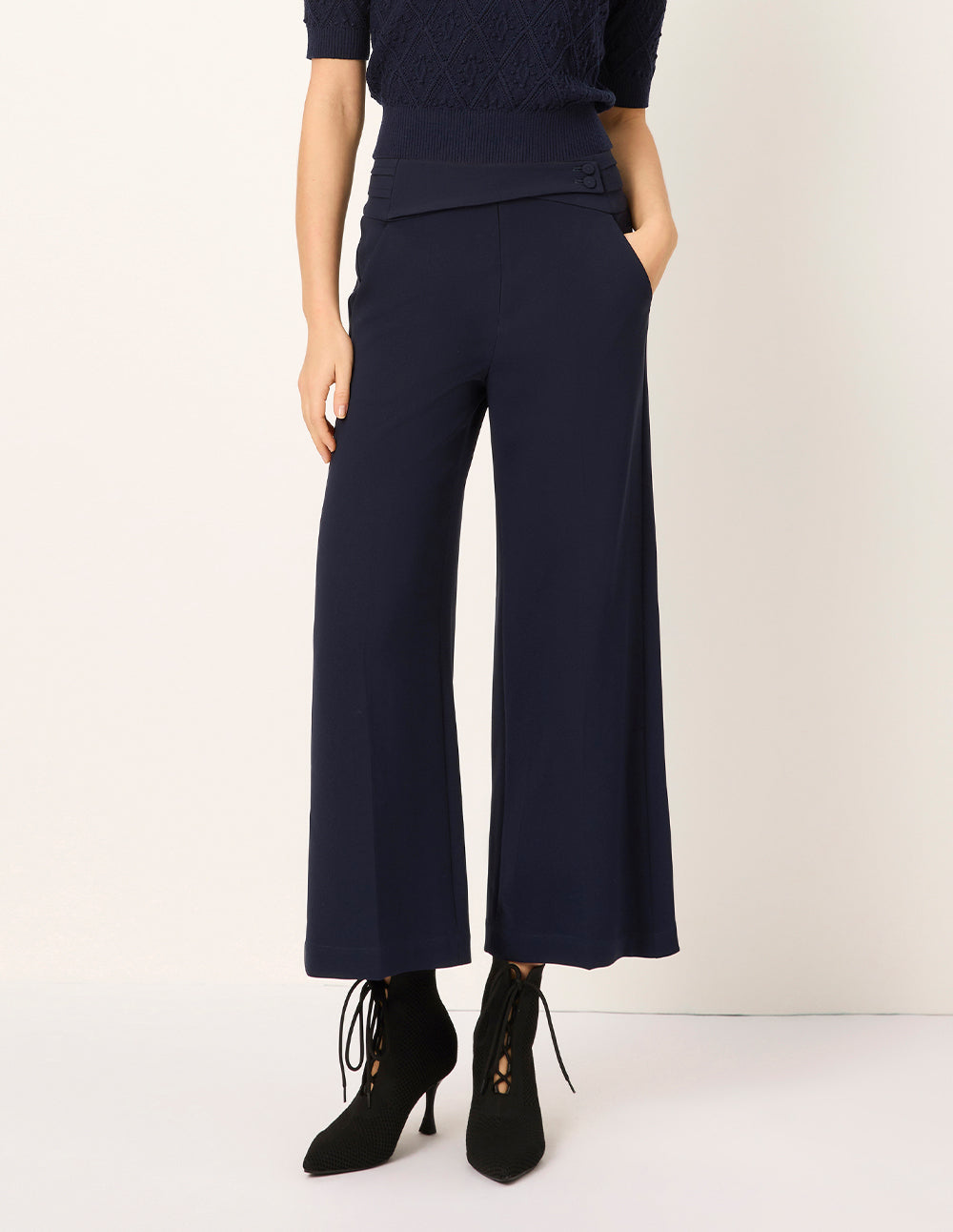 MARYLING High-Waist Wide-Leg Straight Trousers
