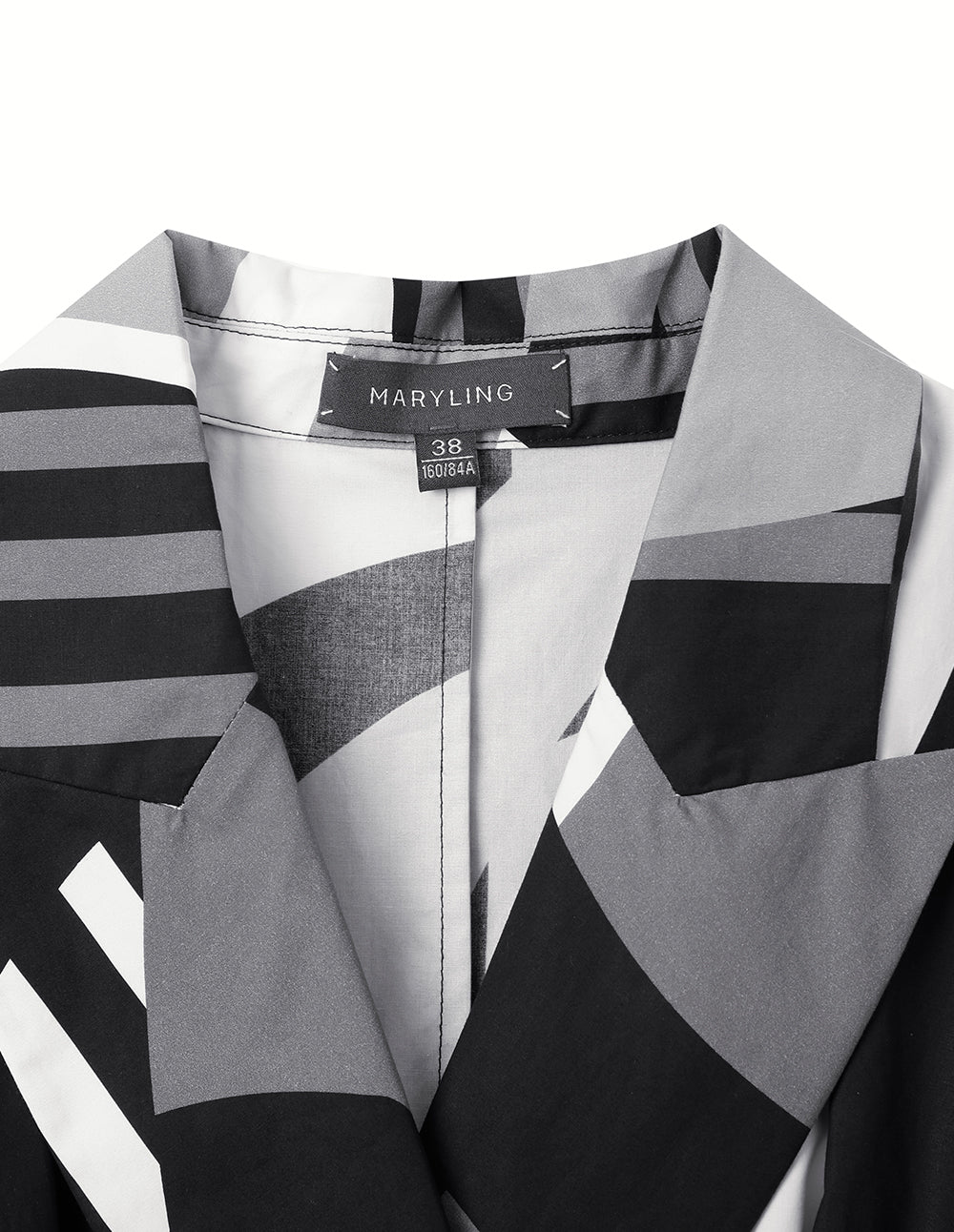 MARYLING Suit Collar Printed Dress