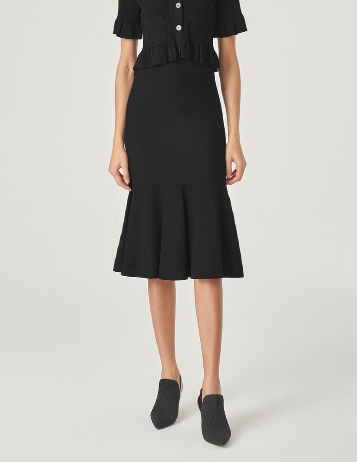 MARYLING Fishtail Knitted Black Skirt