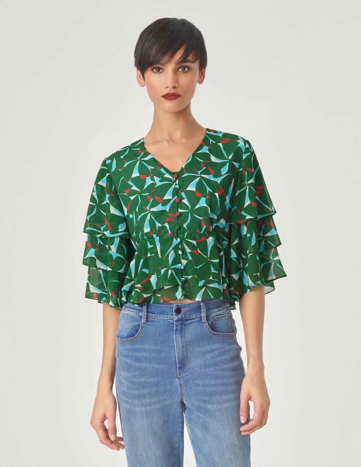 MARYLING Printed Crop Top