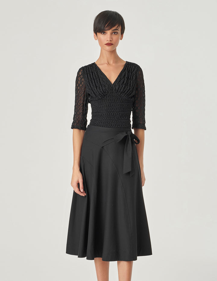 MARYLING Jacquard V-Neck Top