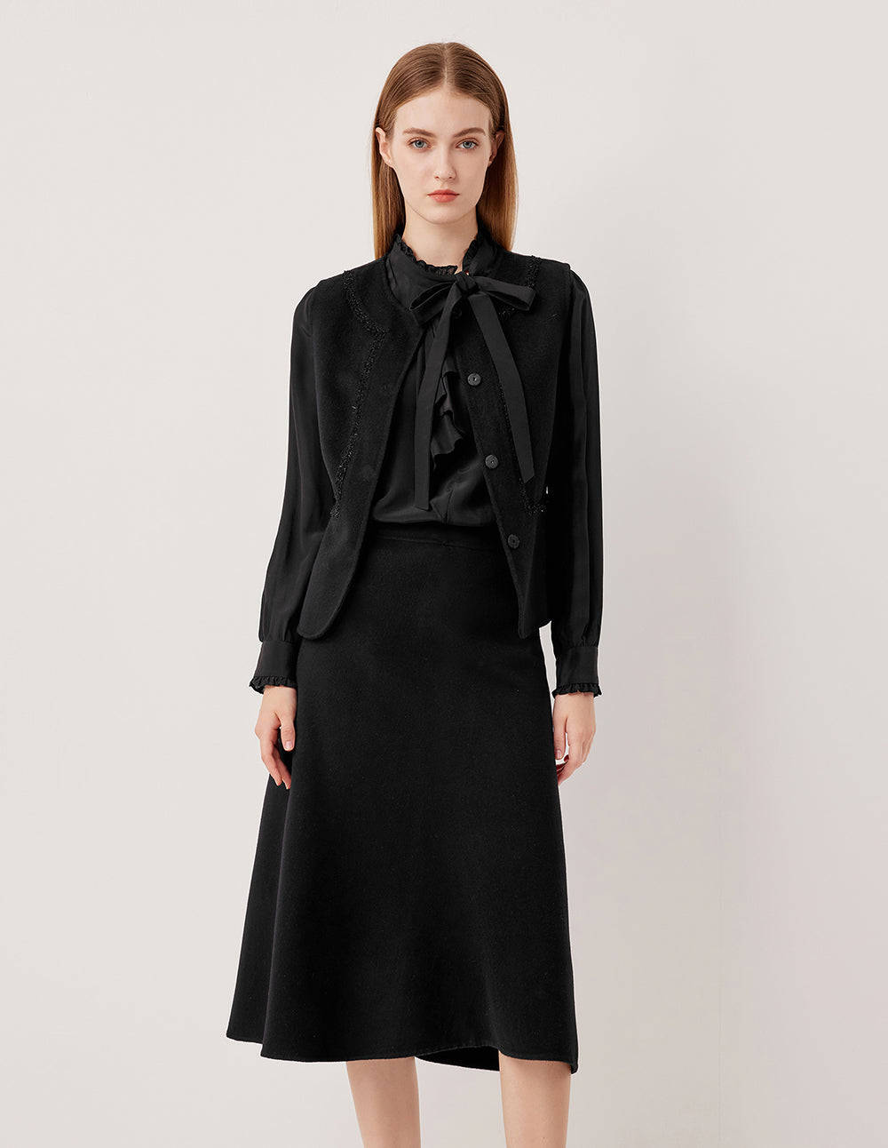 MARYLING Round Neck Sleeveless Knit Vest