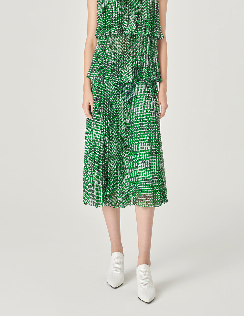 MARYLING Pleated Printed Skirt