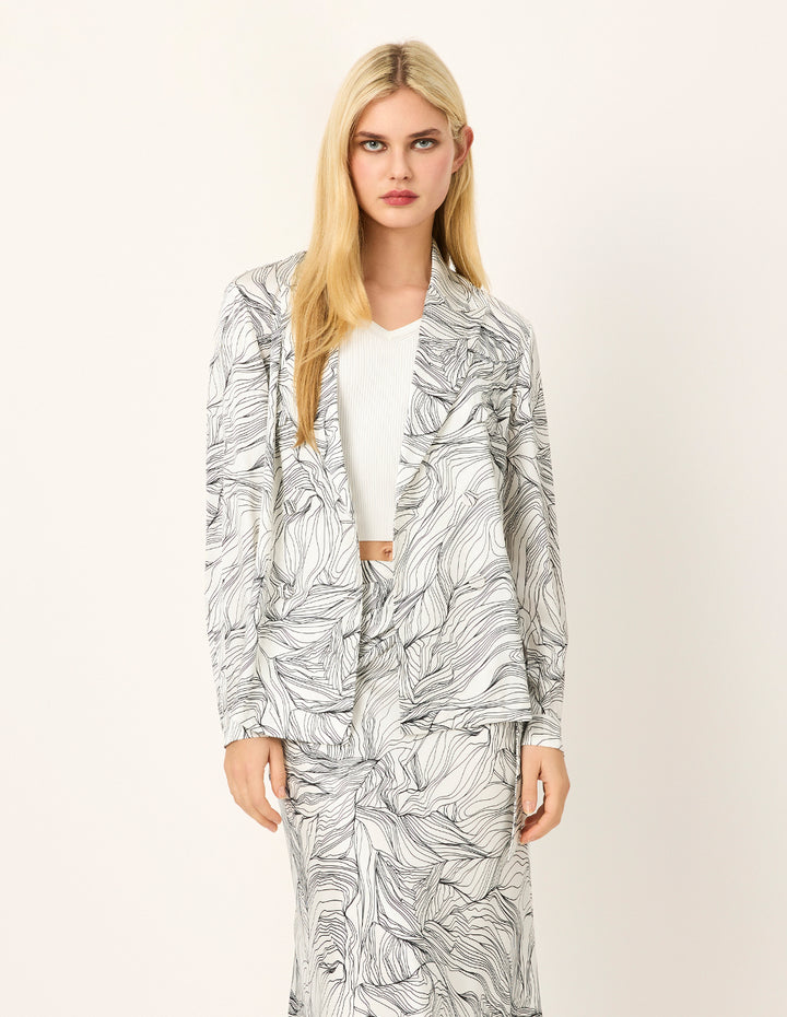 MARYLING Peaked Lapel Single-Breasted Long-Sleeved Blazer