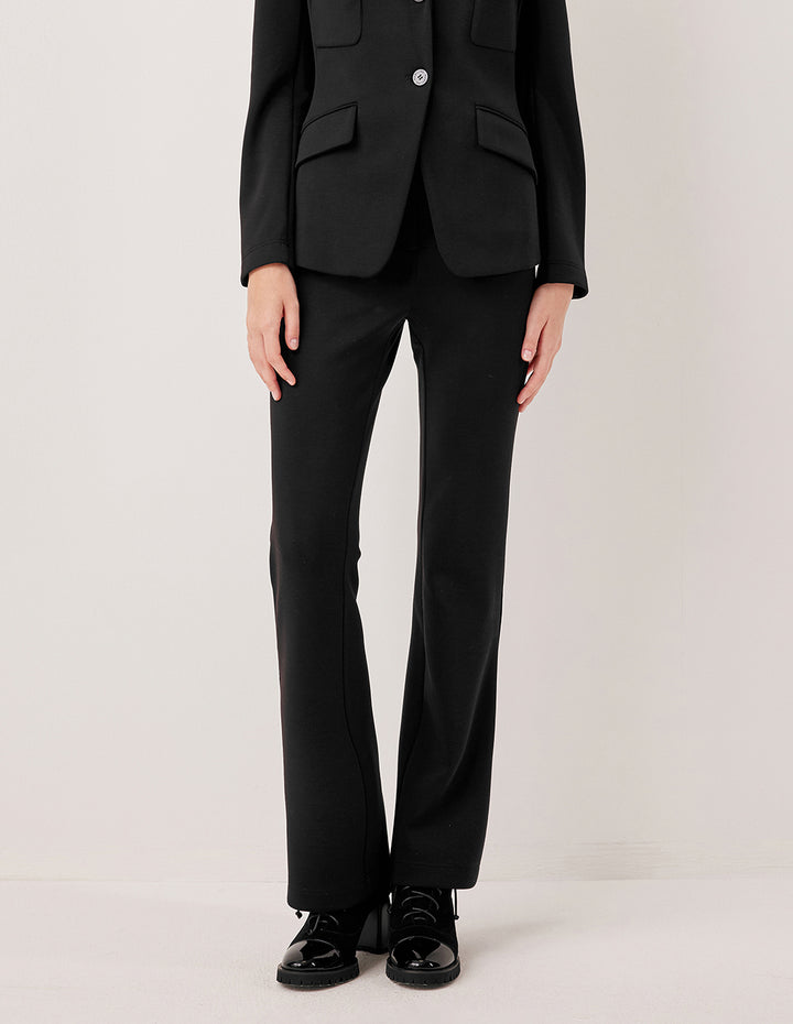 MARYLING Black Straight Leg Long Trousers
