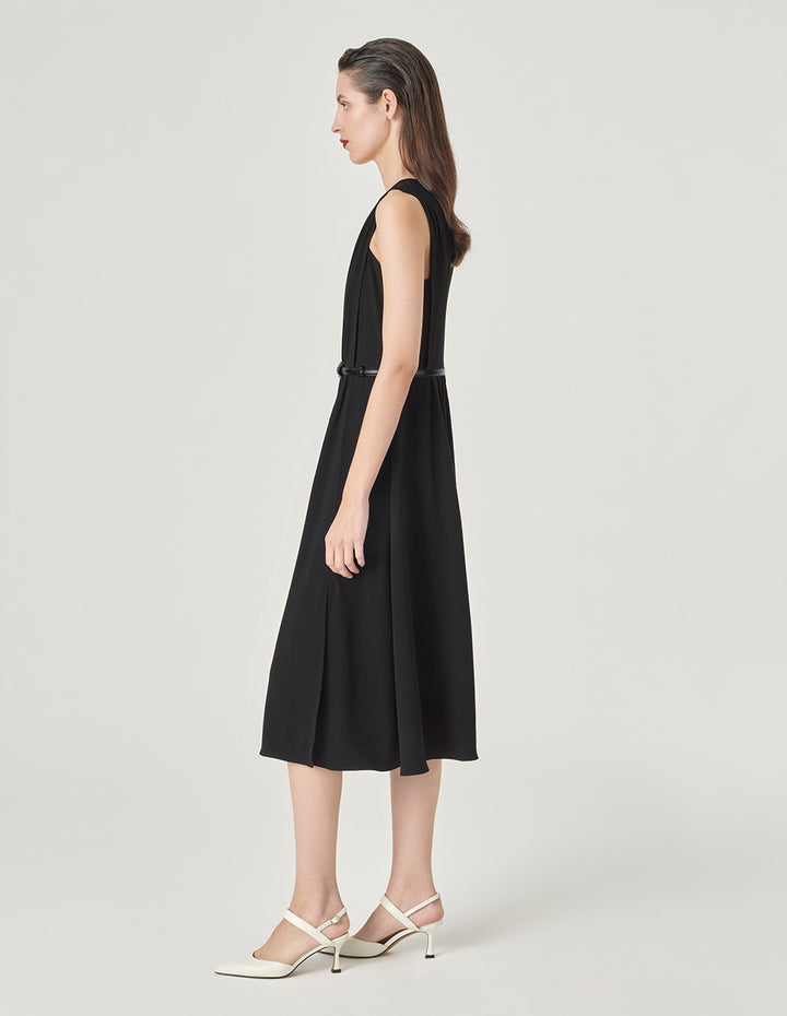MARYLING V-Neck Sleeveless Slim Midi Dress