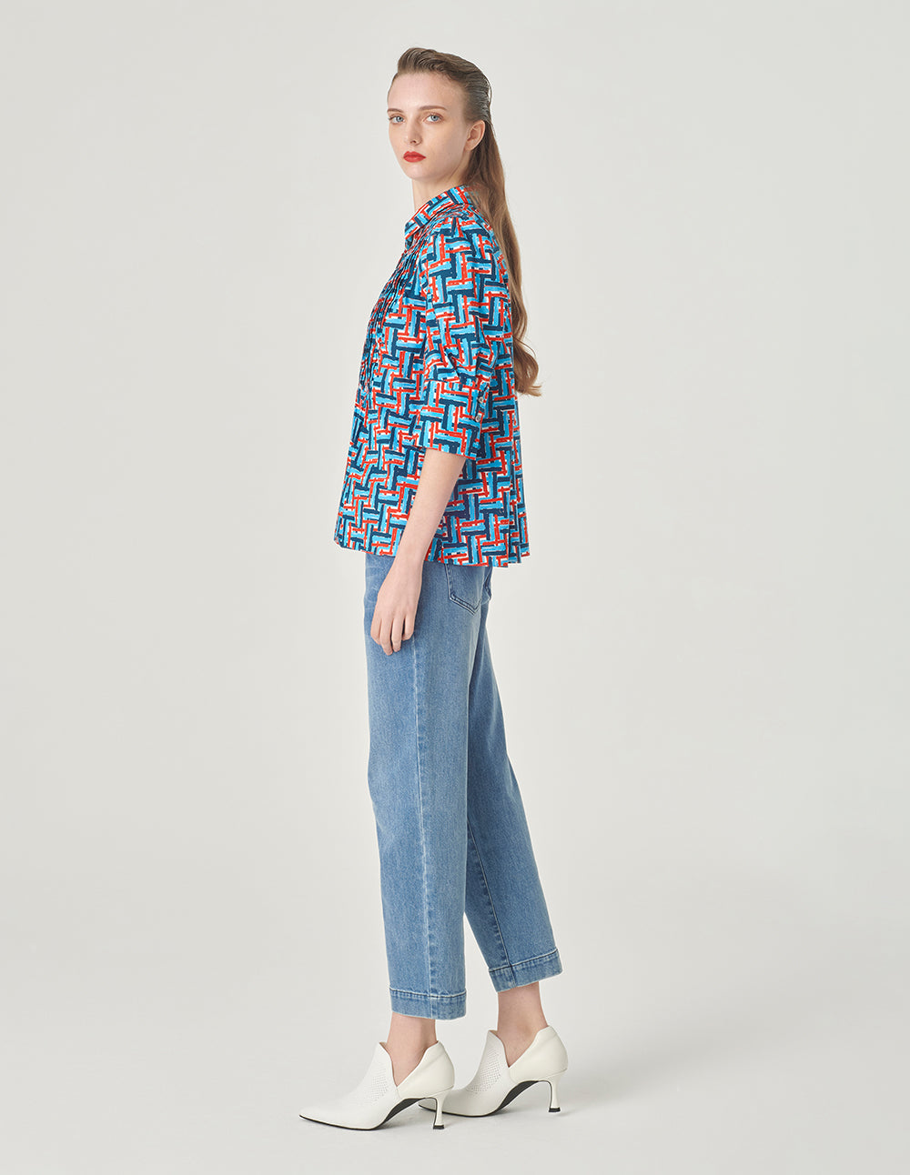 MARYLING Plaid A-Line Loose Top