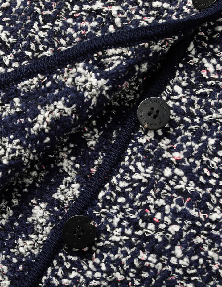 MARYLING Lapel Long Sleeve Wool Knitted Cardigan