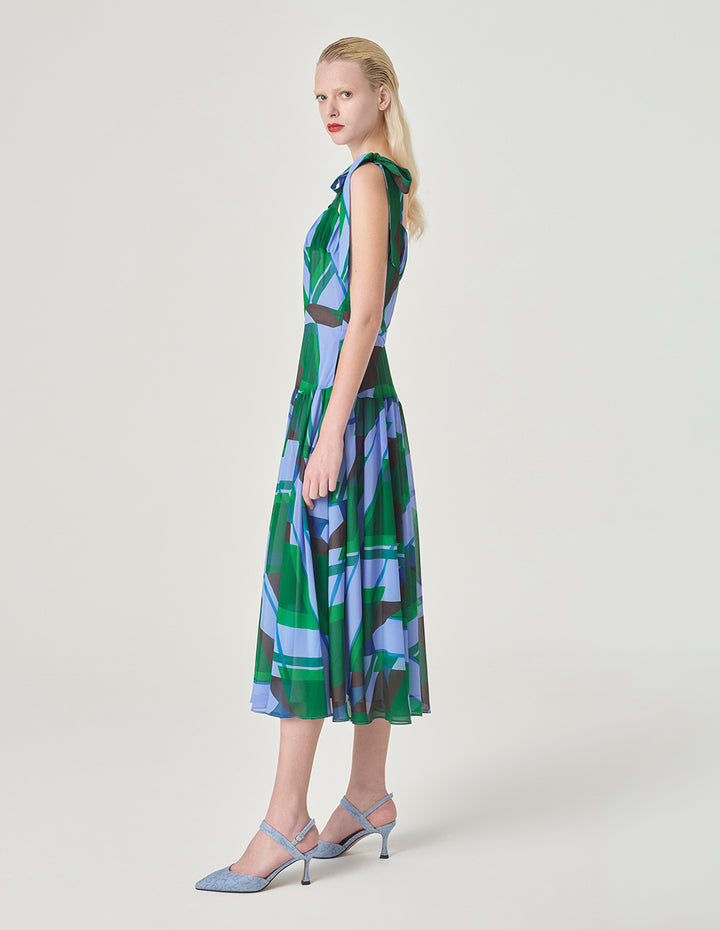MARYLING A-Line Printed Dress With Shoulder Straps
