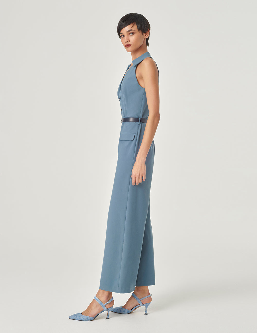 MARYLING Lapel Off-The-Shoulder Jumpsuit