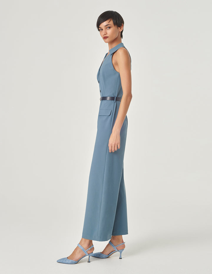 MARYLING Lapel Off-The-Shoulder Jumpsuit