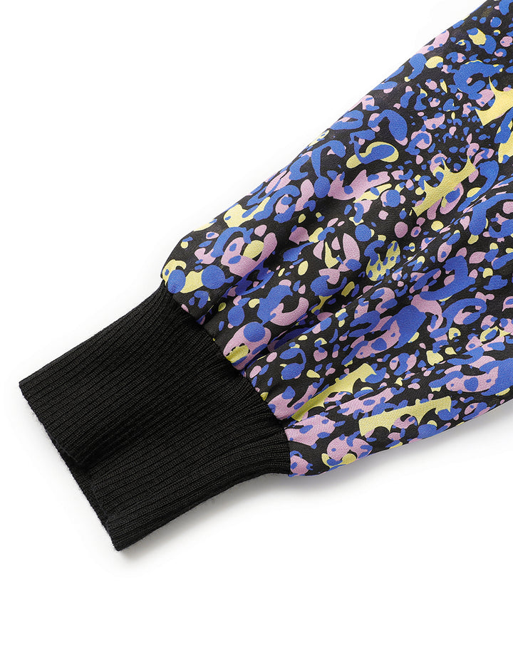 MARYLING Ribbon Silk Printed Top Patchwork Knitted Vest