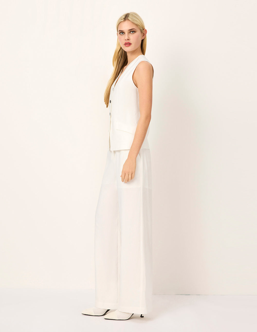 MARYLING V-Neck Sleeveless Linen Vest
