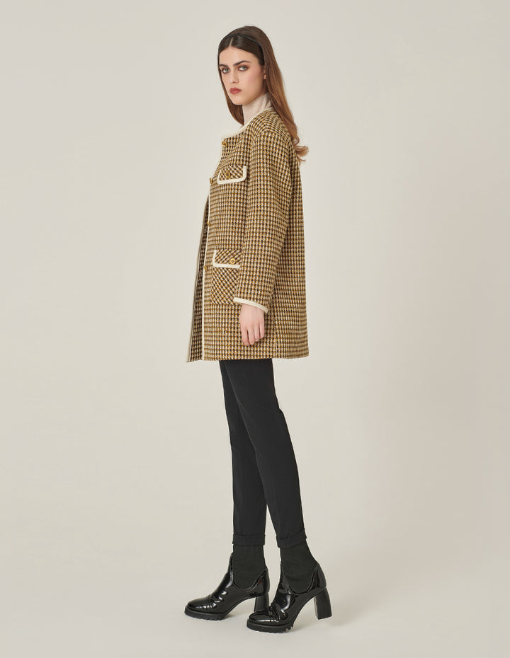 MARYLING Camel Round Neck H Silhouette Jacket