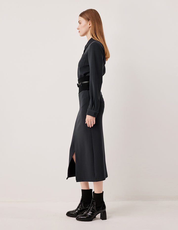 MARYLING Collar Long Sleeve Button-Up Blouse