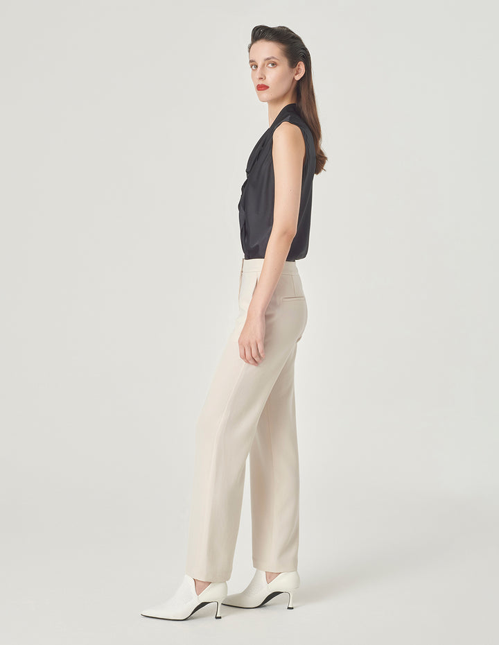 MARYLING Beige Straight-Leg Suit Pants