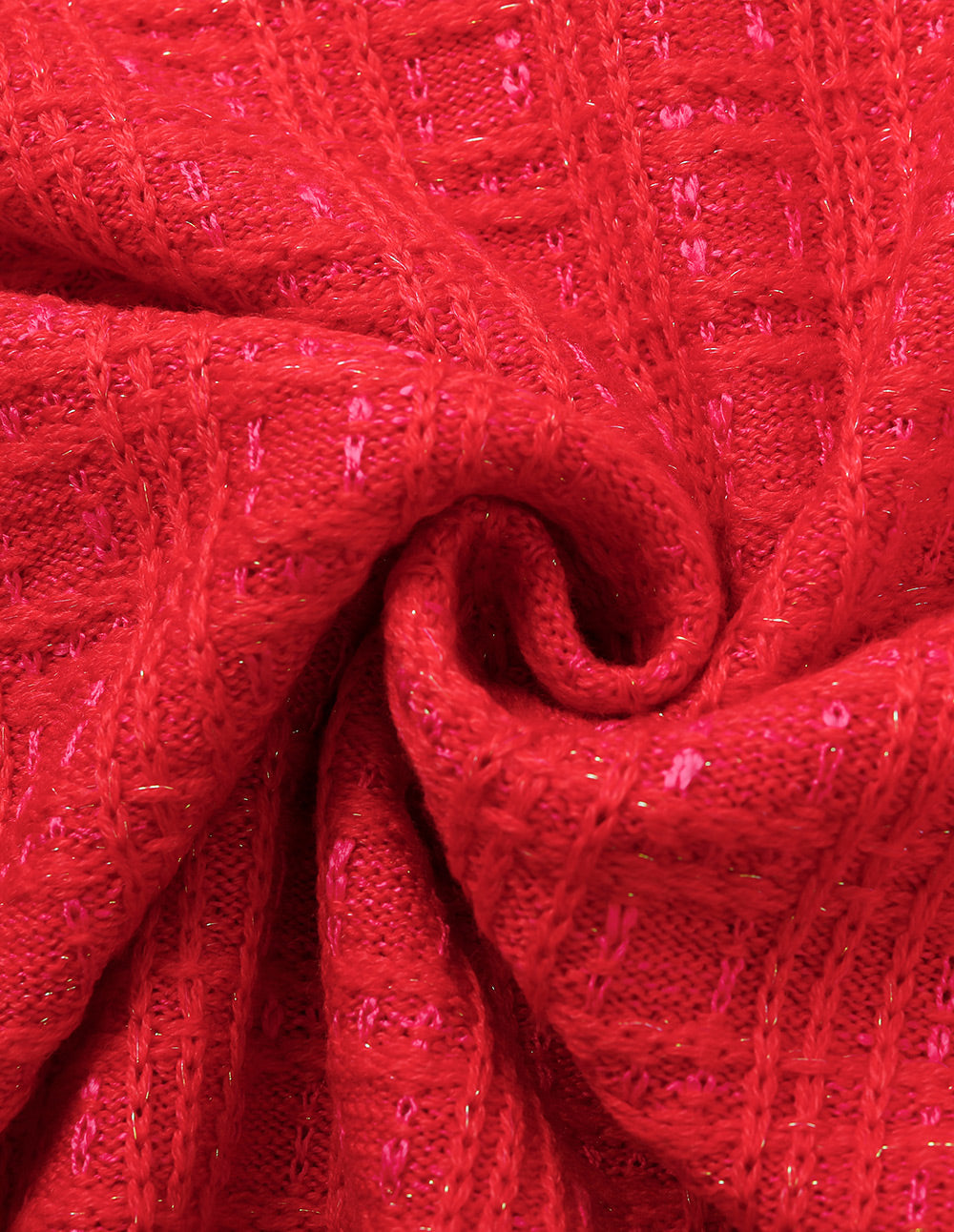 MARYLING Red Straight Cut Knee-Length Knit Skirt