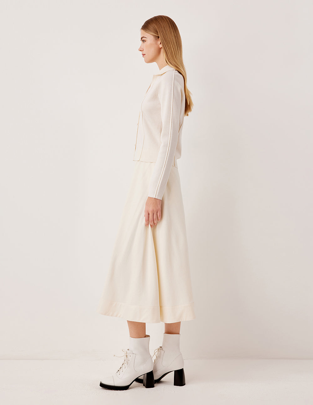 MARYLING Collared Long Sleeve Knit Pullover