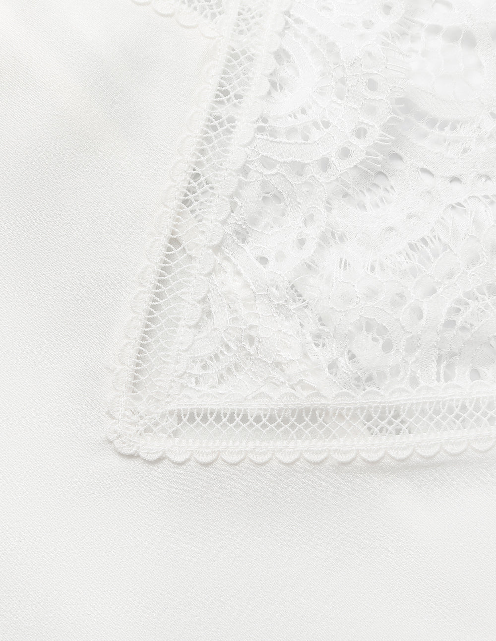 MARYLING Lace Hollow Sleeveless White Silk Camisole Top