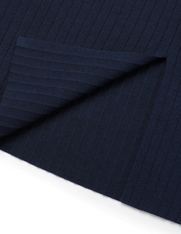 MARYLING Navy Blue Sling Knitted Dress