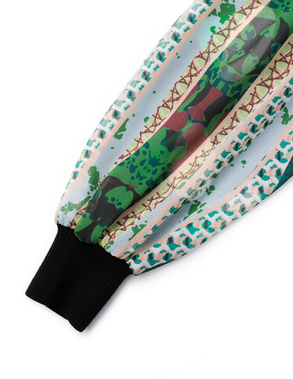 MARYLING Forest Print Bow Neck Needle Dress