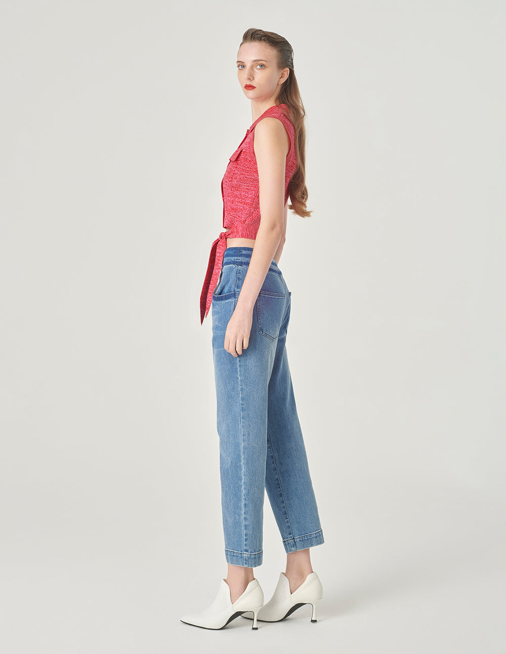 MARYLING Red Color Knitted Vest