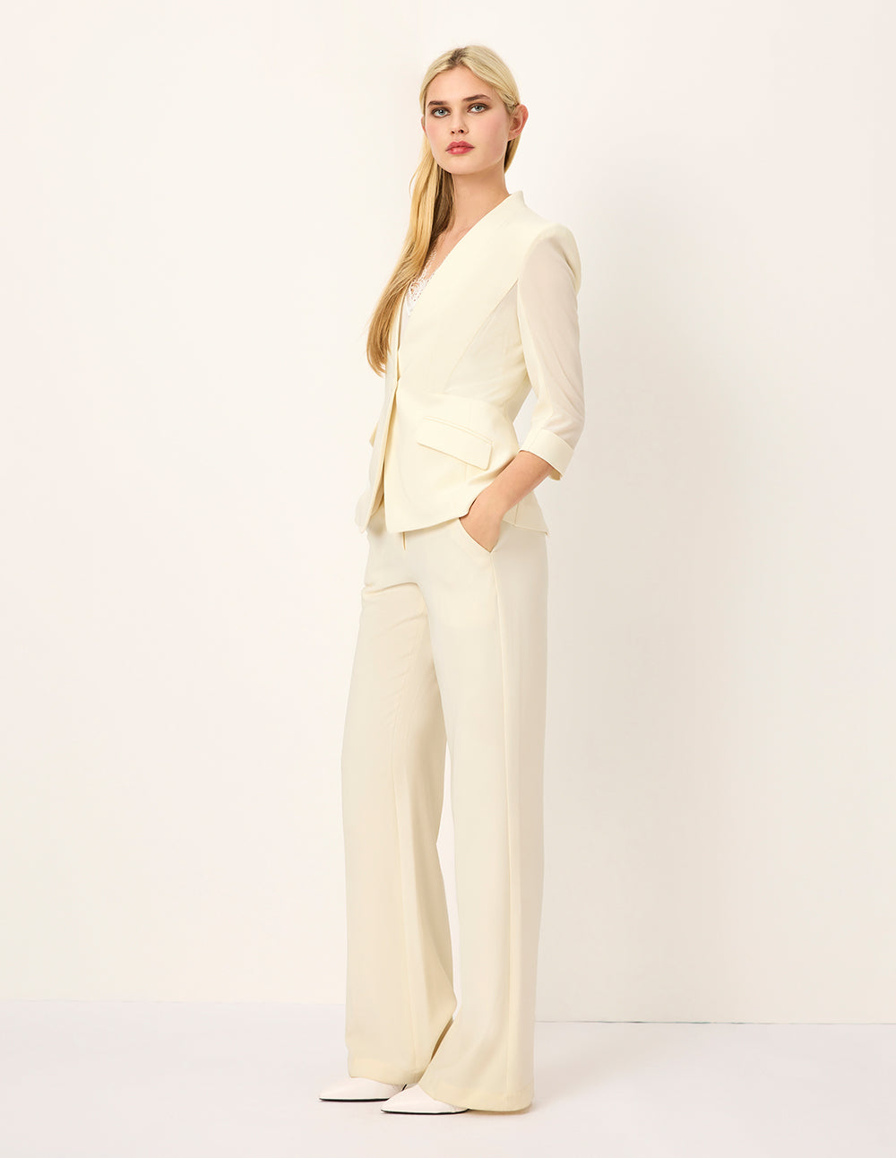 MARYLING V-neck One-Button Waisted Blazer