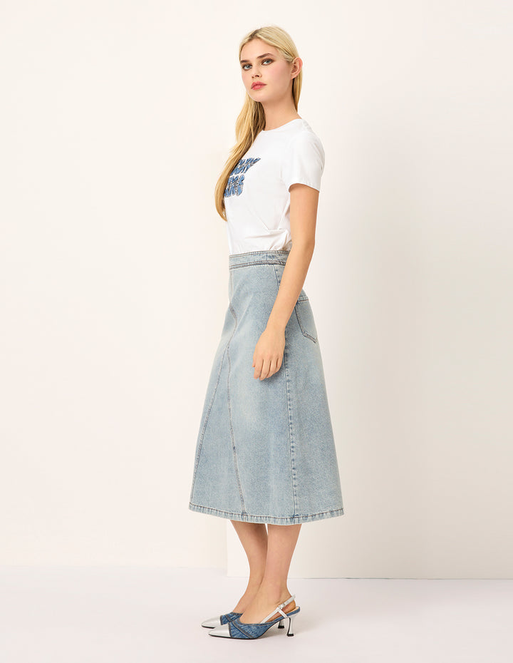 MARYLING Loose-Fit Embroidered Logo T-Shirt