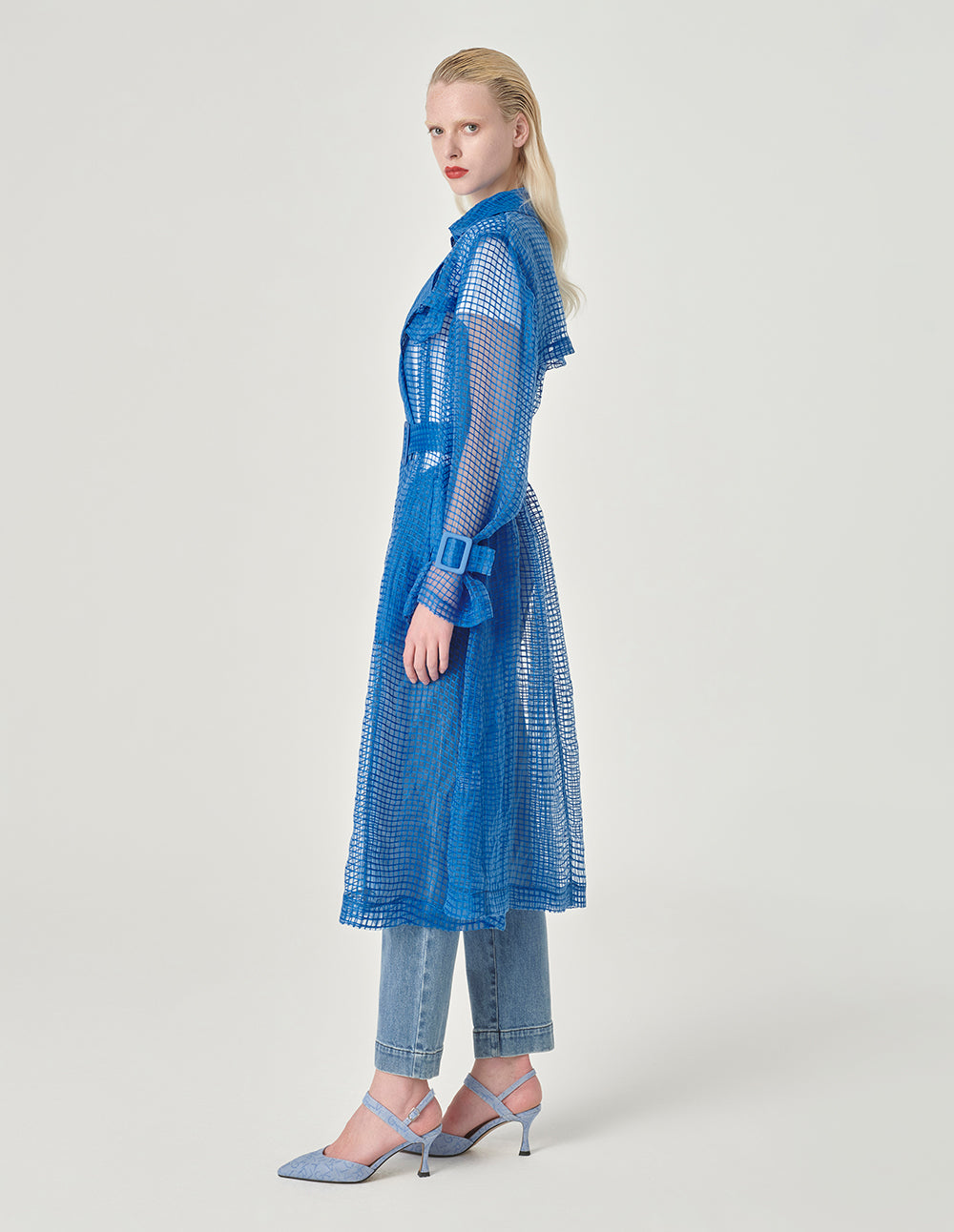 MARYLING A-Line Trench Windbreaker With Smocked Waist