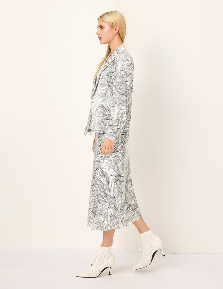 MARYLING Peaked Lapel Single-Breasted Long-Sleeved Blazer