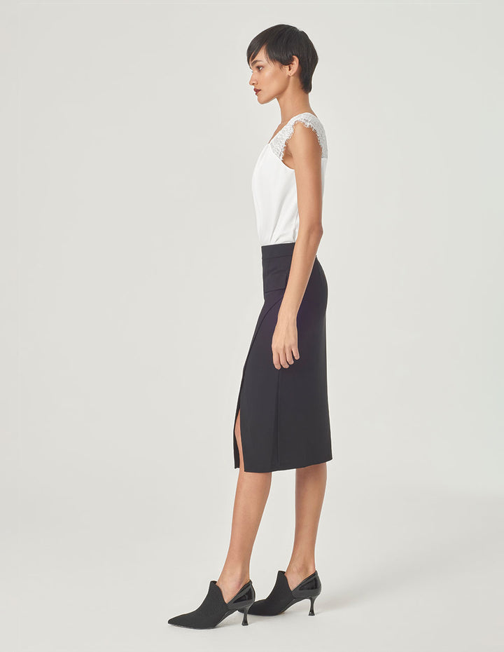 MARYLING White Lace Wide Shoulder Strap Vest