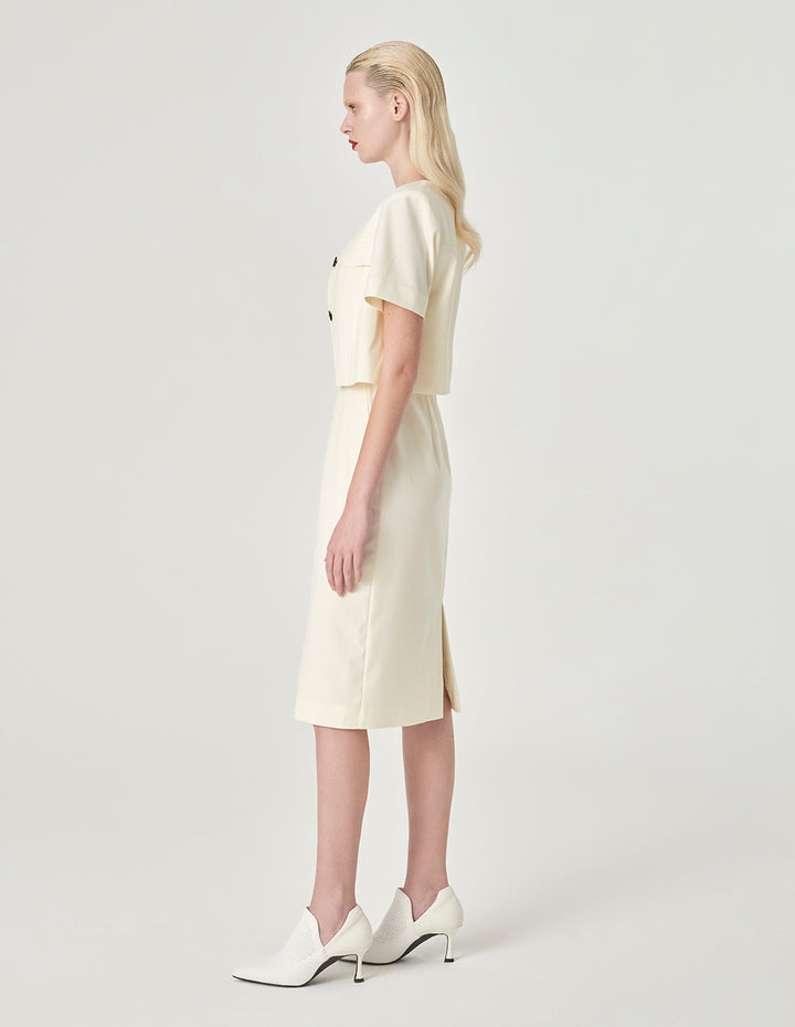 MARYLING Short Jacket With Round Neck And Slits