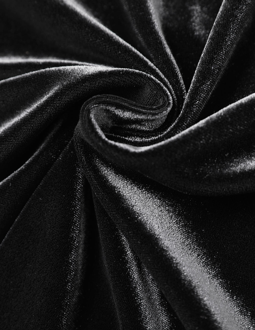 MARYLING V-Neck Black Velvet Dress