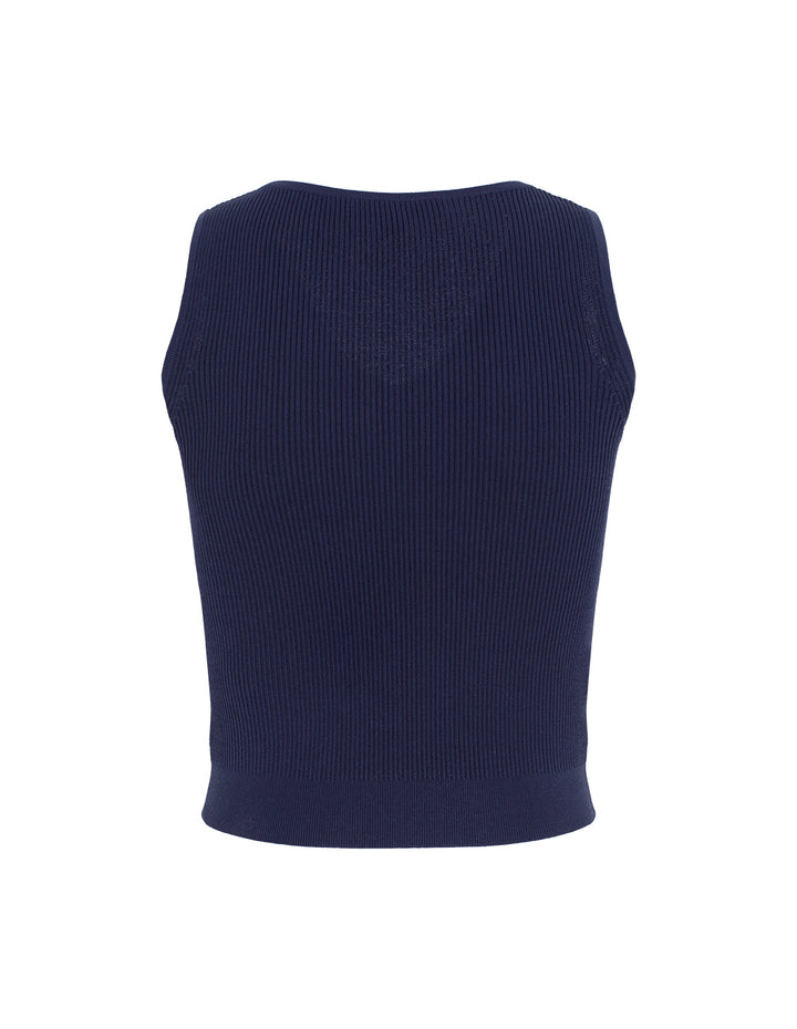 MARYLING V-Neck Sleeveless Fitted Cropped Knit Vest