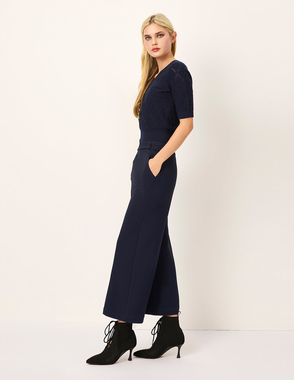 MARYLING High-Waist Wide-Leg Straight Trousers