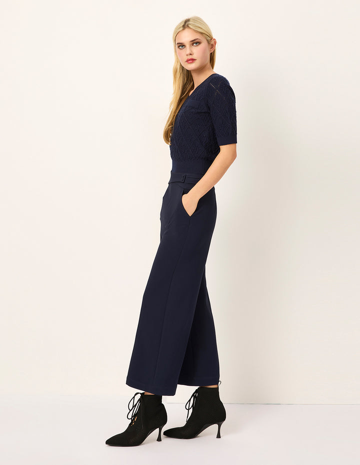 MARYLING High-Waist Wide-Leg Straight Trousers