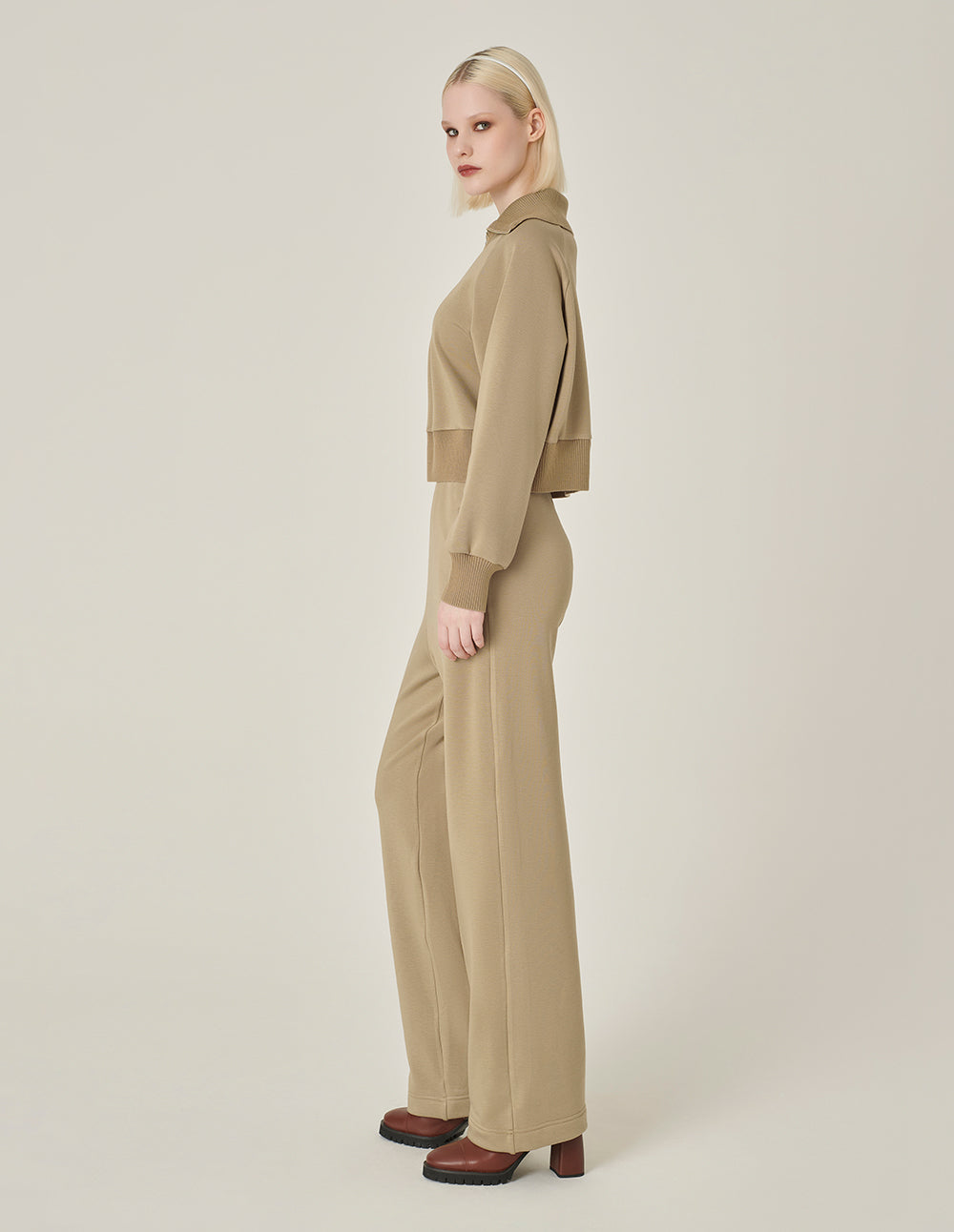 MARYLING Camel Loose Straight Trousers