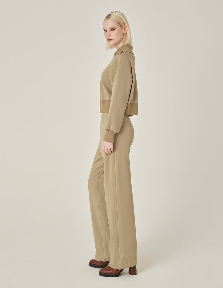 MARYLING Camel Loose Straight Trousers