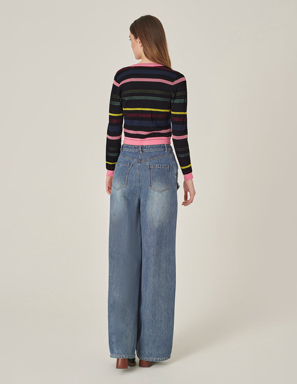 MARYLING Denim Blue Pocket Work-Style Jeans