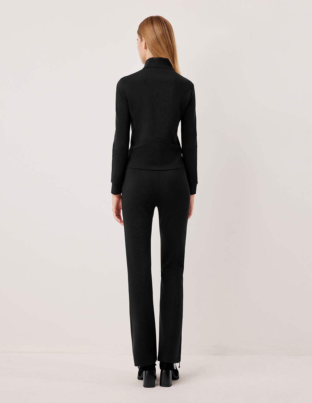 MARYLING Lapel Long Sleeve Double-Zipper H-Line Short Jacket