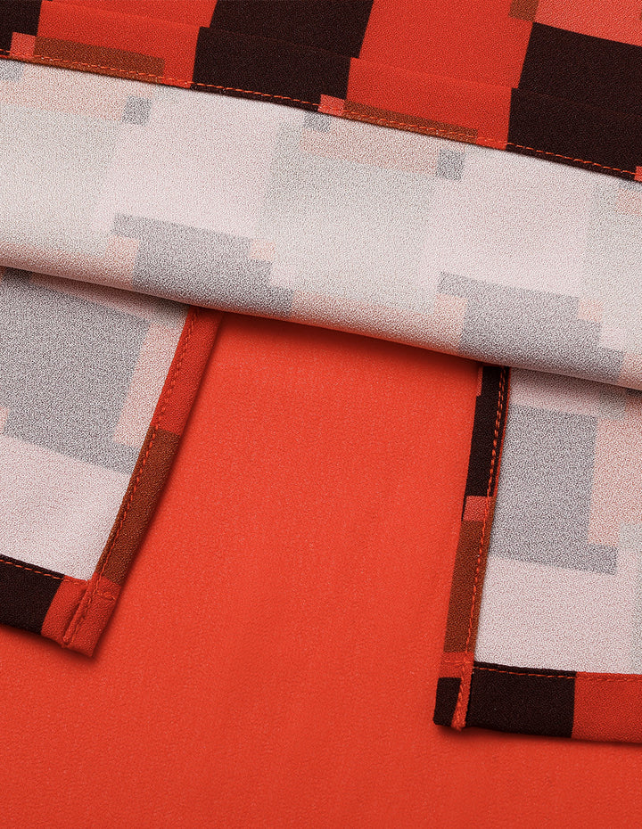 MARYLING One-Shoulder Asymmetric Empire-Waist Pleated Houndstooth Midi Dress