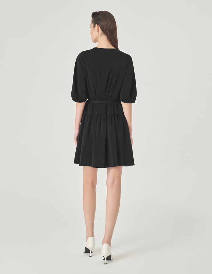 MARYLING V-Neck Long Balloon Sleeve Dress